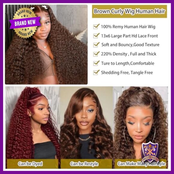 30 Inch Deep Wave Lace Front Wig Human Hair 220 Density 13x6 HD Lace